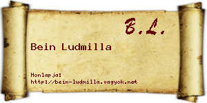 Bein Ludmilla névjegykártya